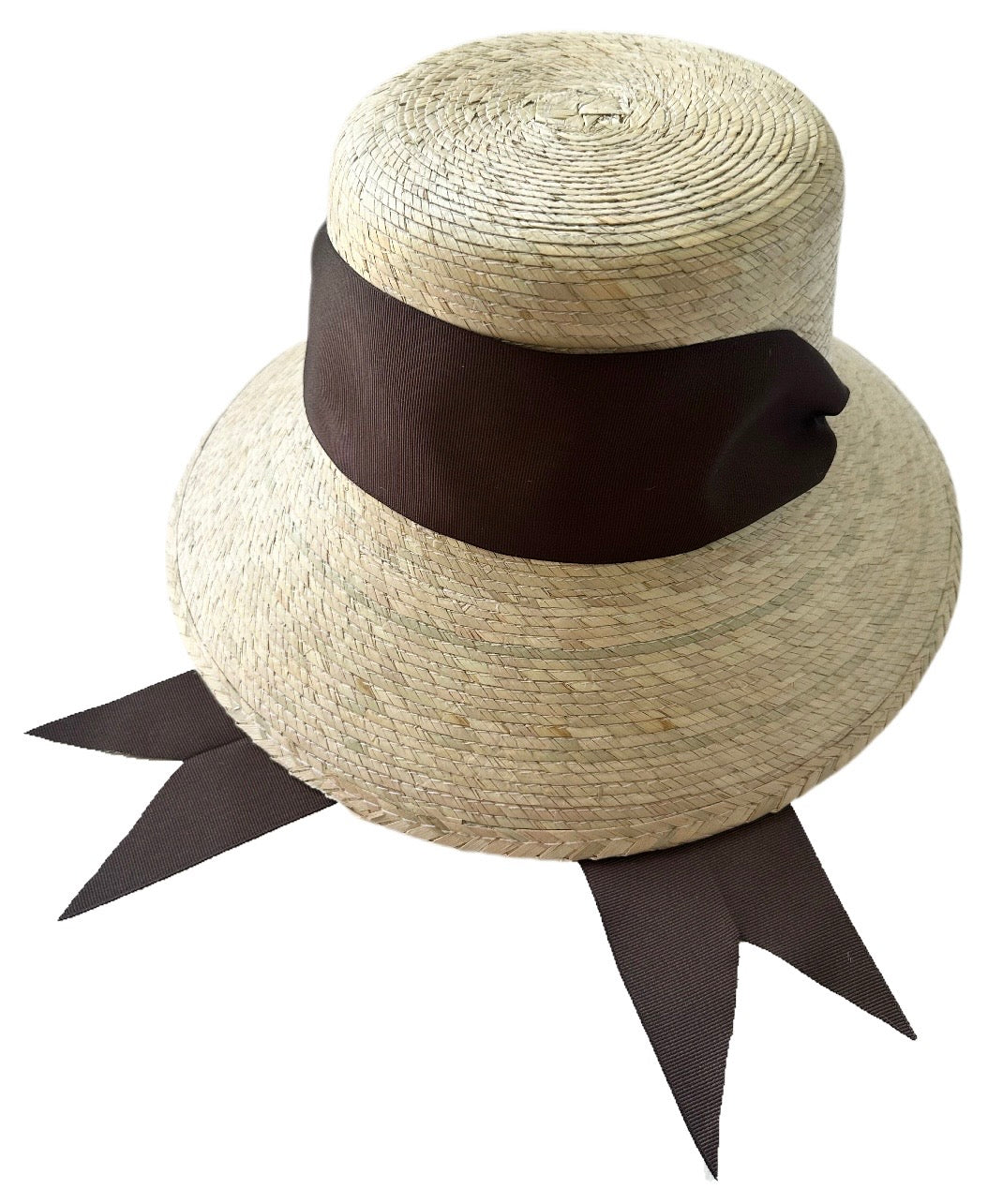 Clematis Bucket Hat - Chocolate Brown Wide & Short Grosgrain