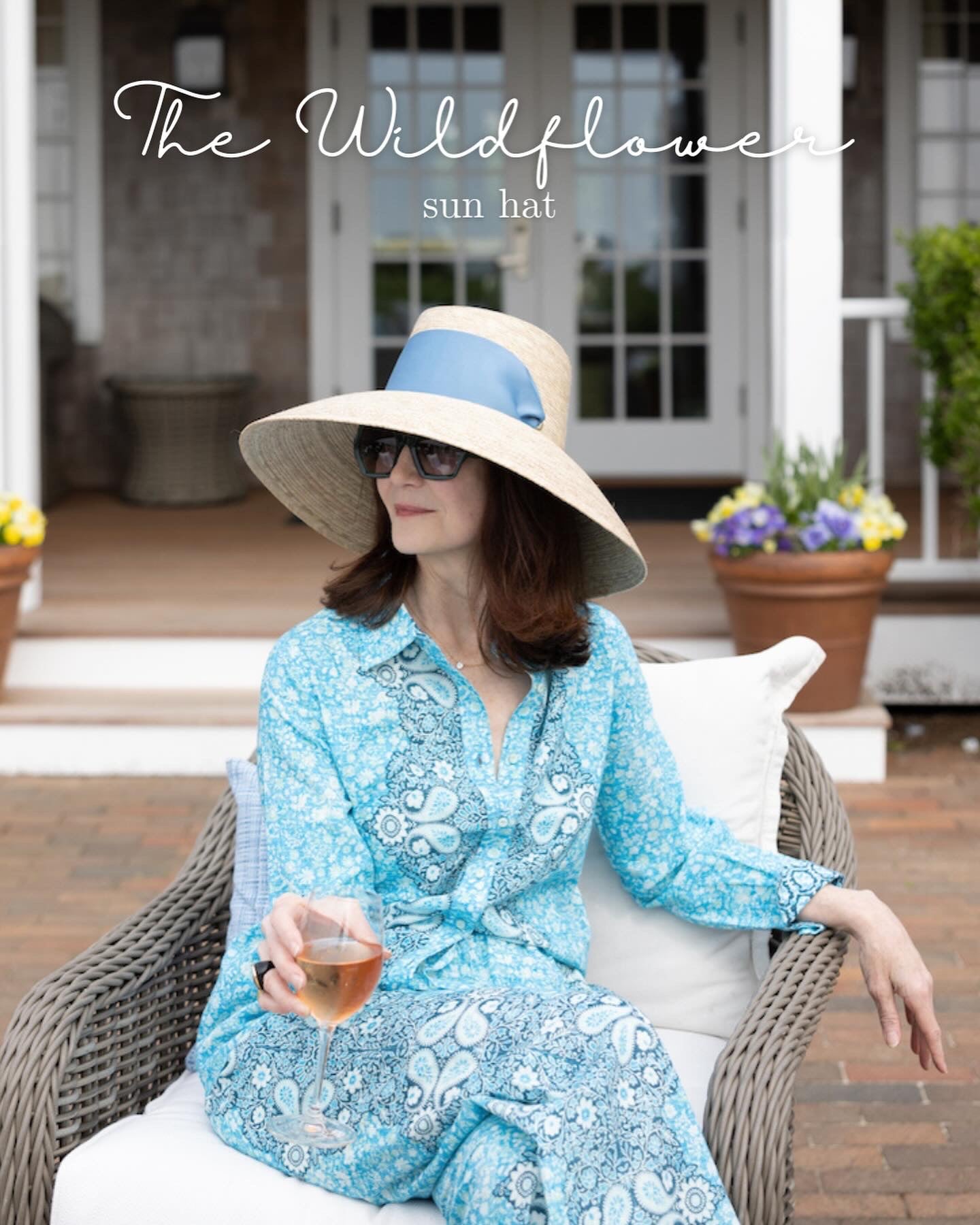 kate spade Blue and Green Floral Sun Hat with Ribbon Trim Victorian Hat Tea Party Sun Hat Lace Flower Straw Hats  main image 2