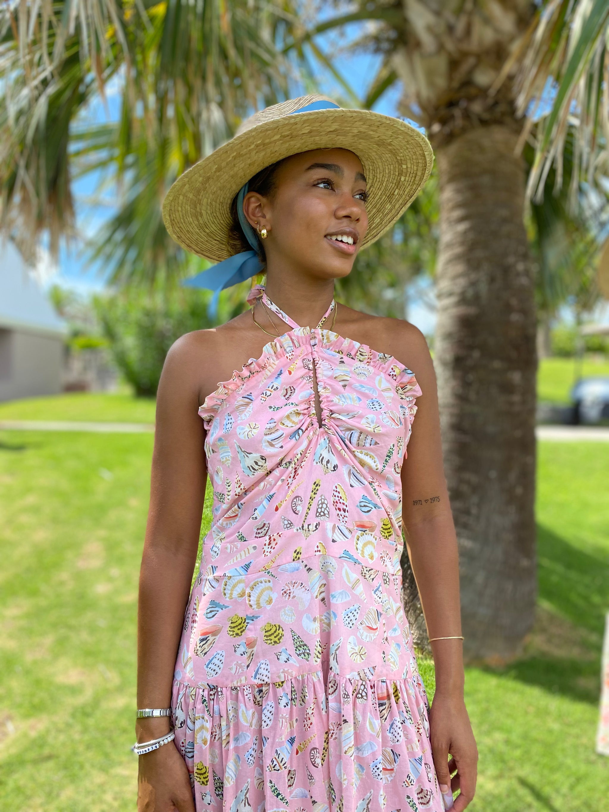 Zinnia Sun Hat - Wide & Short Coral Grosgrain Ribbon – Sarah Bray