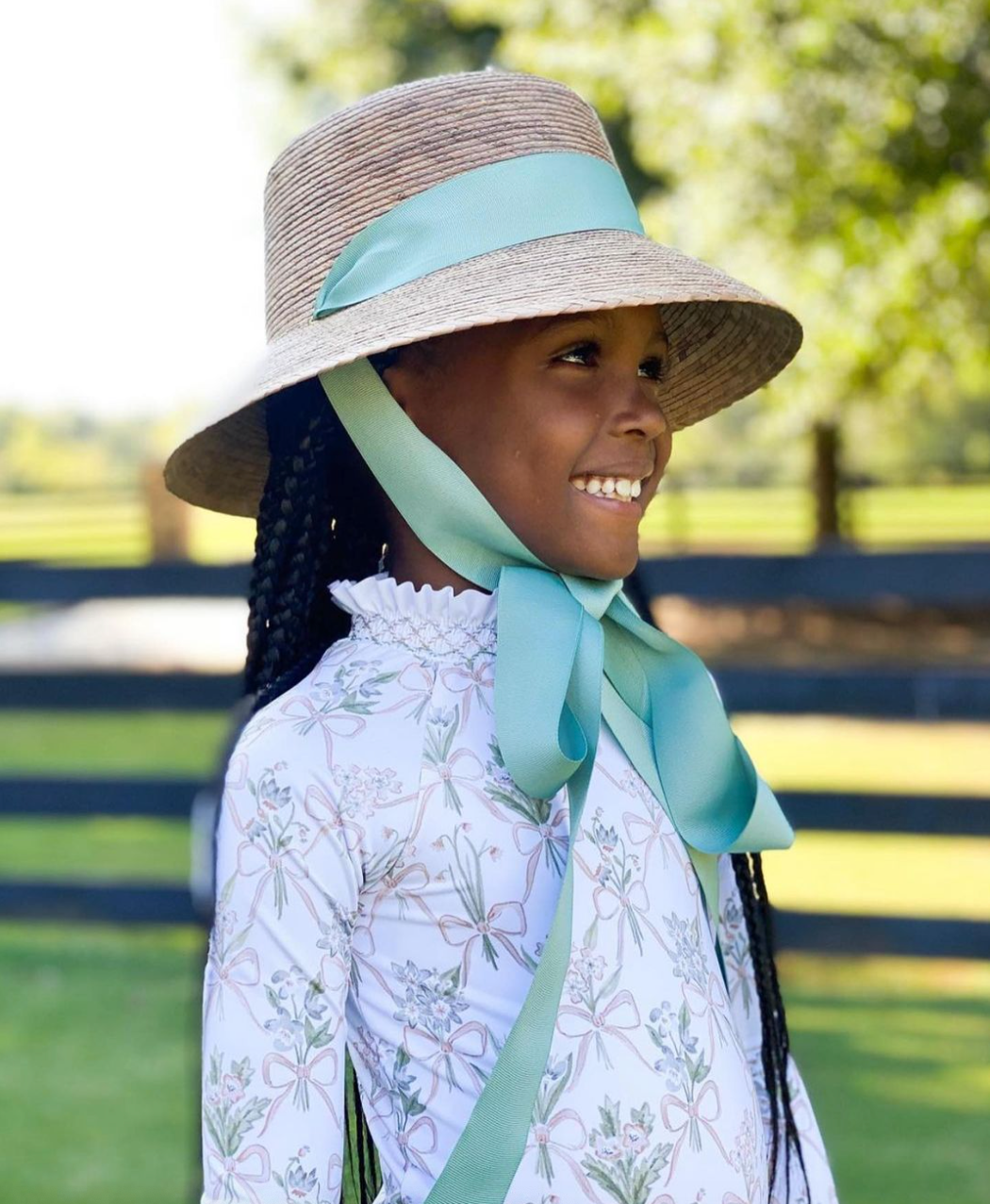 Palmetto Little Girl s Hat Vintage Bluebell Ribbon