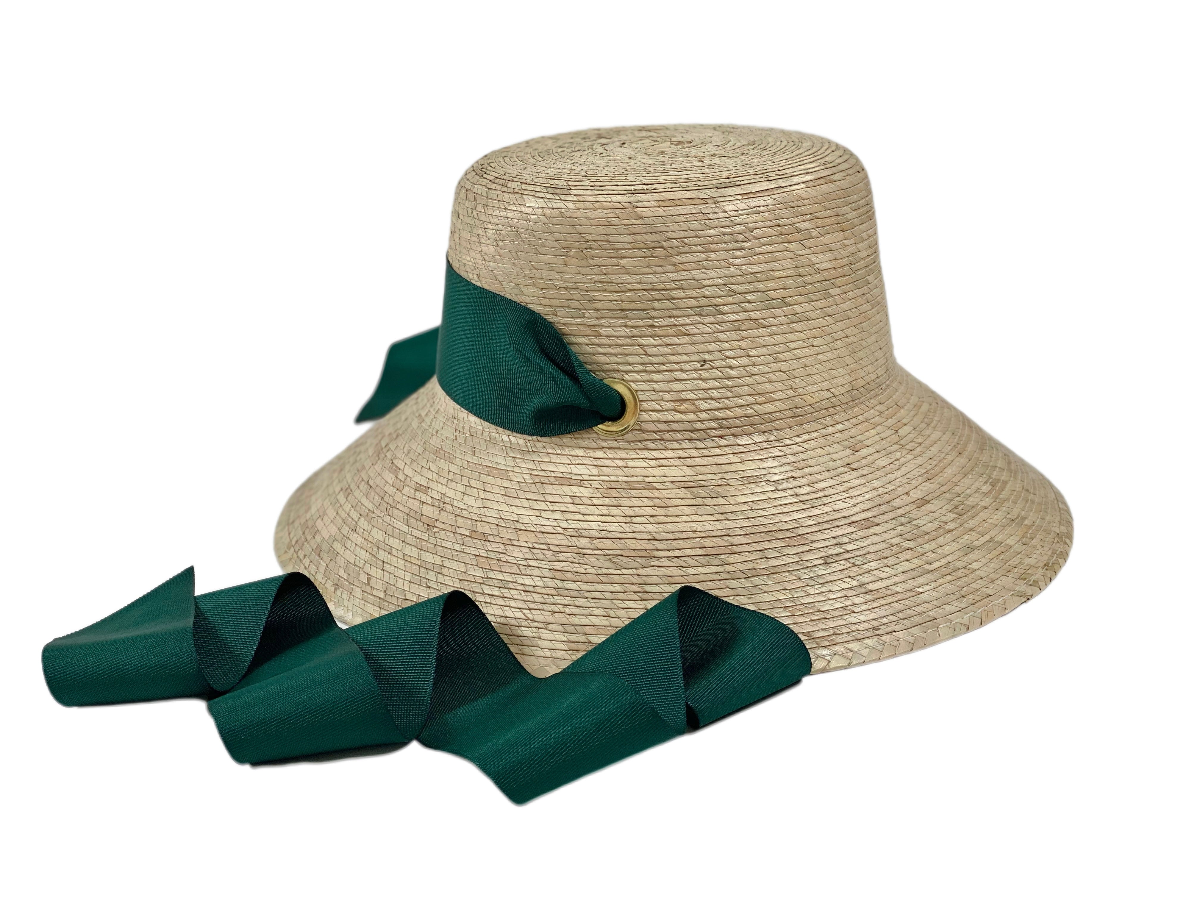 Clematis Bucket Hat - Long Masters Green Ribbon