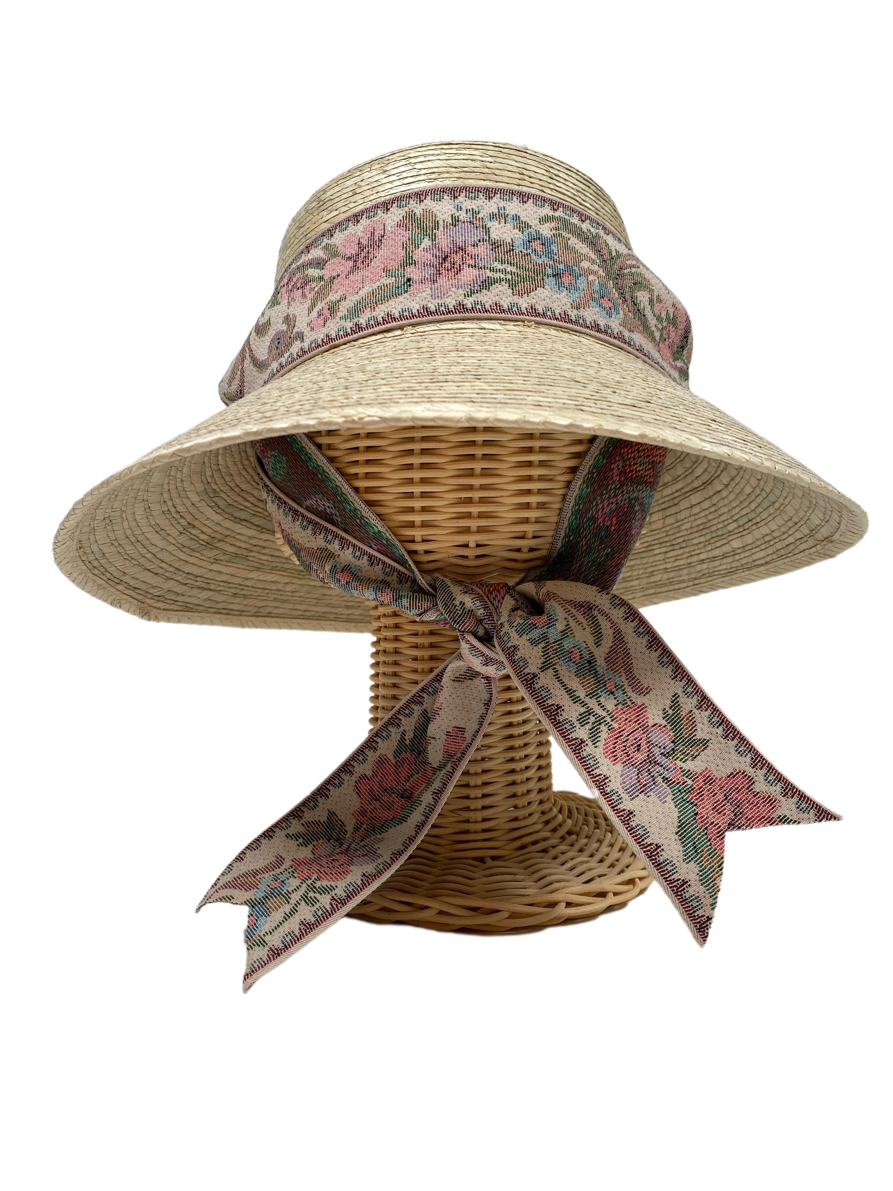 Clematis Bucket Hat - Antique Tapestry Floral Ribbon