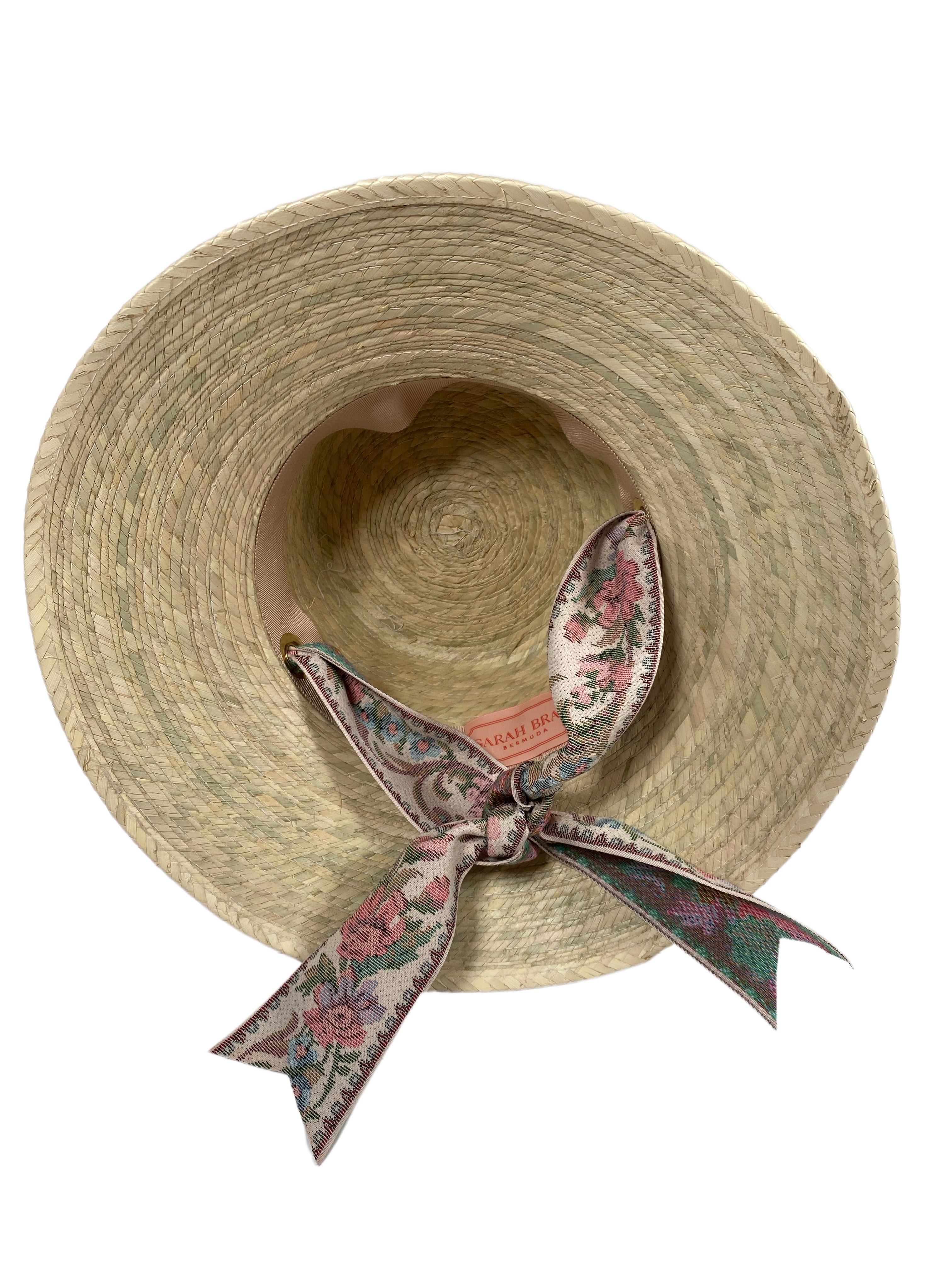 Clematis Bucket Hat - Antique Tapestry Floral Ribbon – Sarah Bray Bermuda